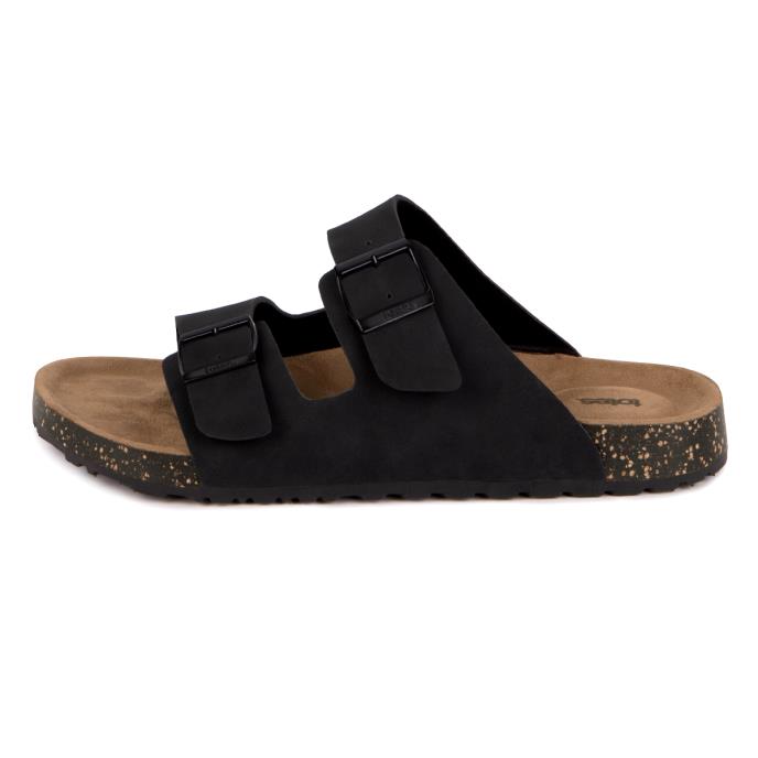 totes® Mens PU Double Buckle Slider Black Extra Image 3